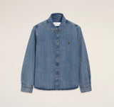 Paris Ami de Coeur indigo denim button down shirt heren