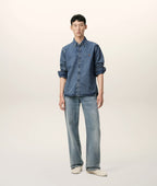 Paris Ami de Coeur indigo denim button down shirt heren