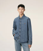 Paris Ami de Coeur indigo denim button down shirt heren