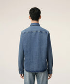 Paris Ami de Coeur indigo denim button down shirt heren