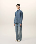 Paris Ami de Coeur indigo denim button down shirt heren