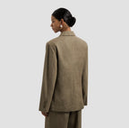 Asymmetric linen blazer