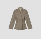 Asymmetric linen blazer