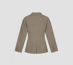 Asymmetric linen blazer