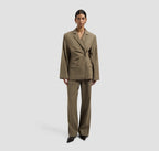Asymmetric linen blazer