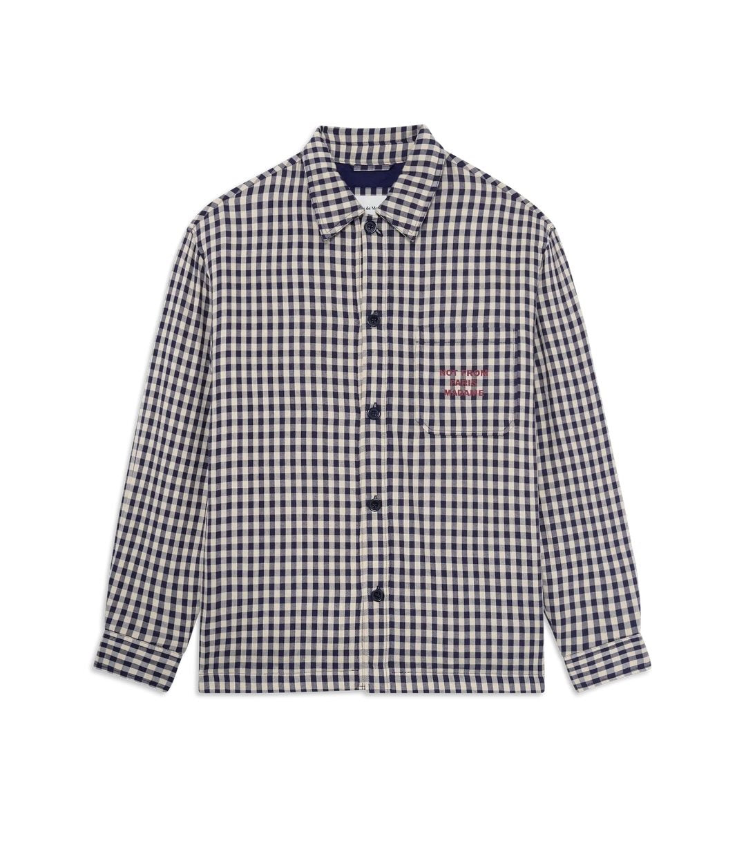 Check Overshirt With Slogan