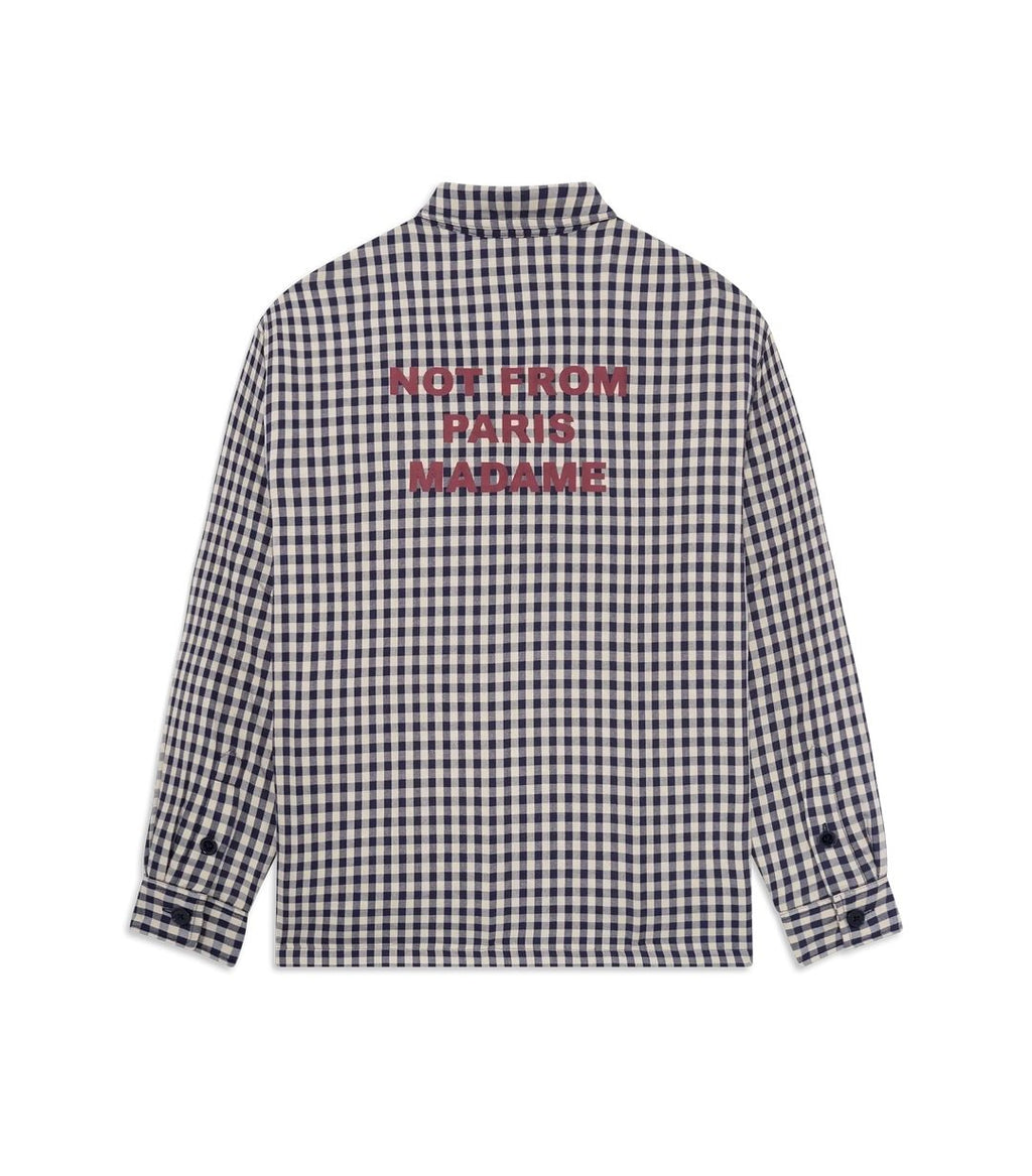Check Overshirt With Slogan