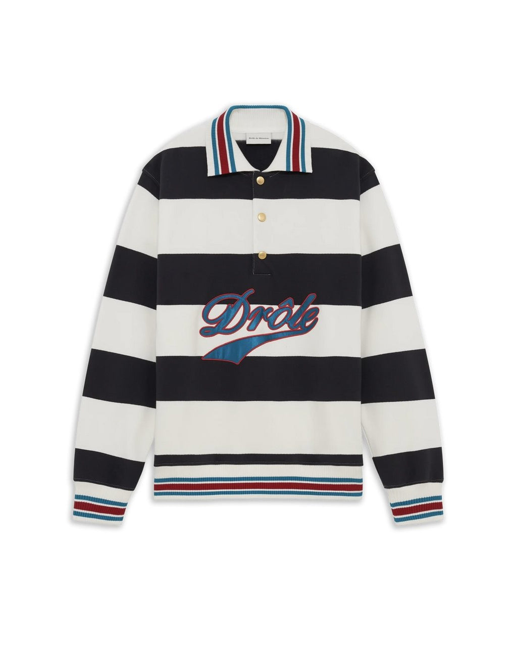 DRÔLE EMBROIDERED STRIPES POLO
