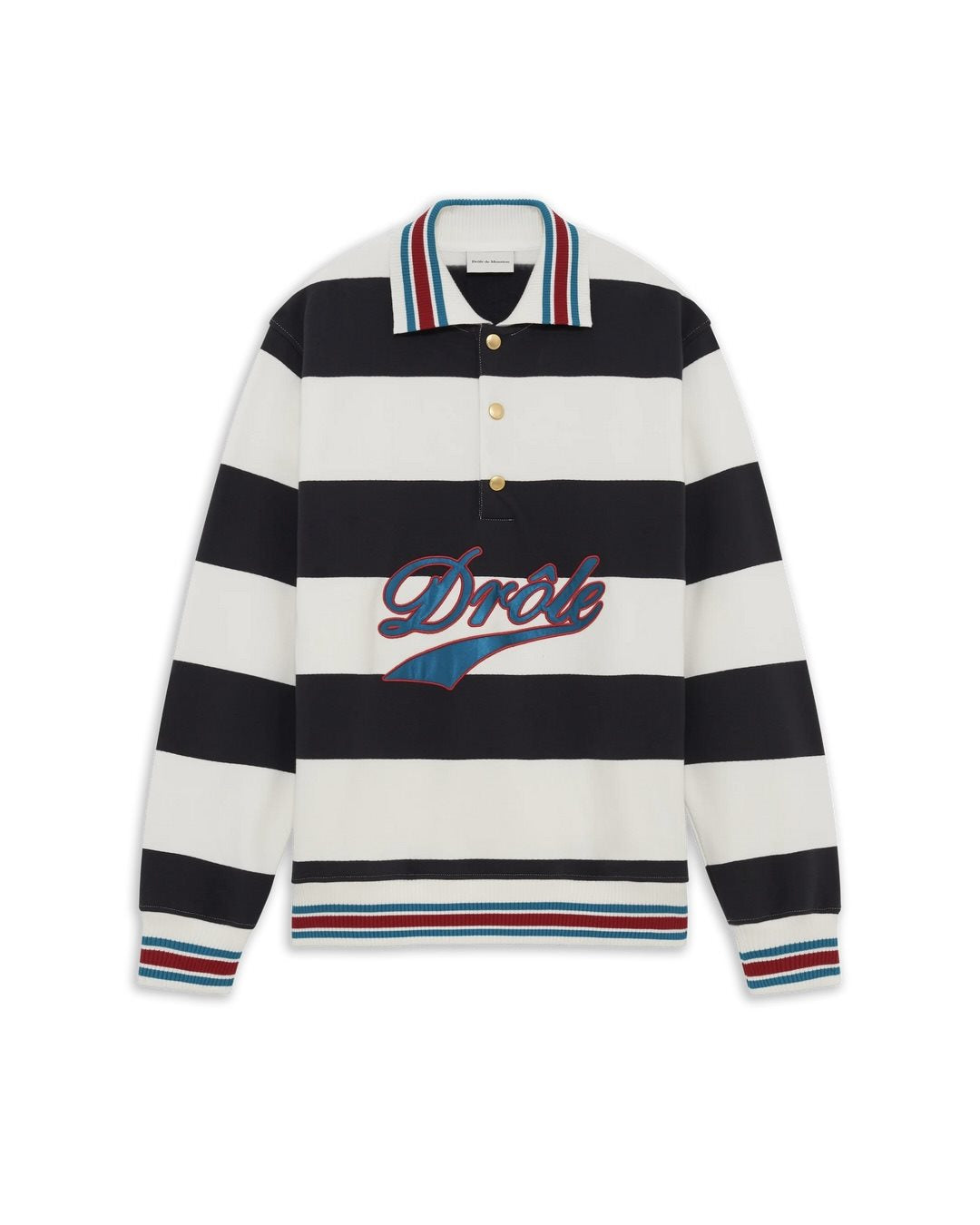 DRÔLE EMBROIDERED STRIPES POLO