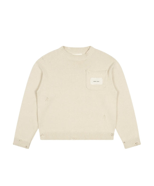 Distressed Chest Pocket Knit