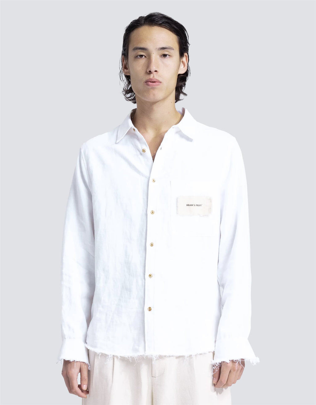 Distressed Linen Shirt LS