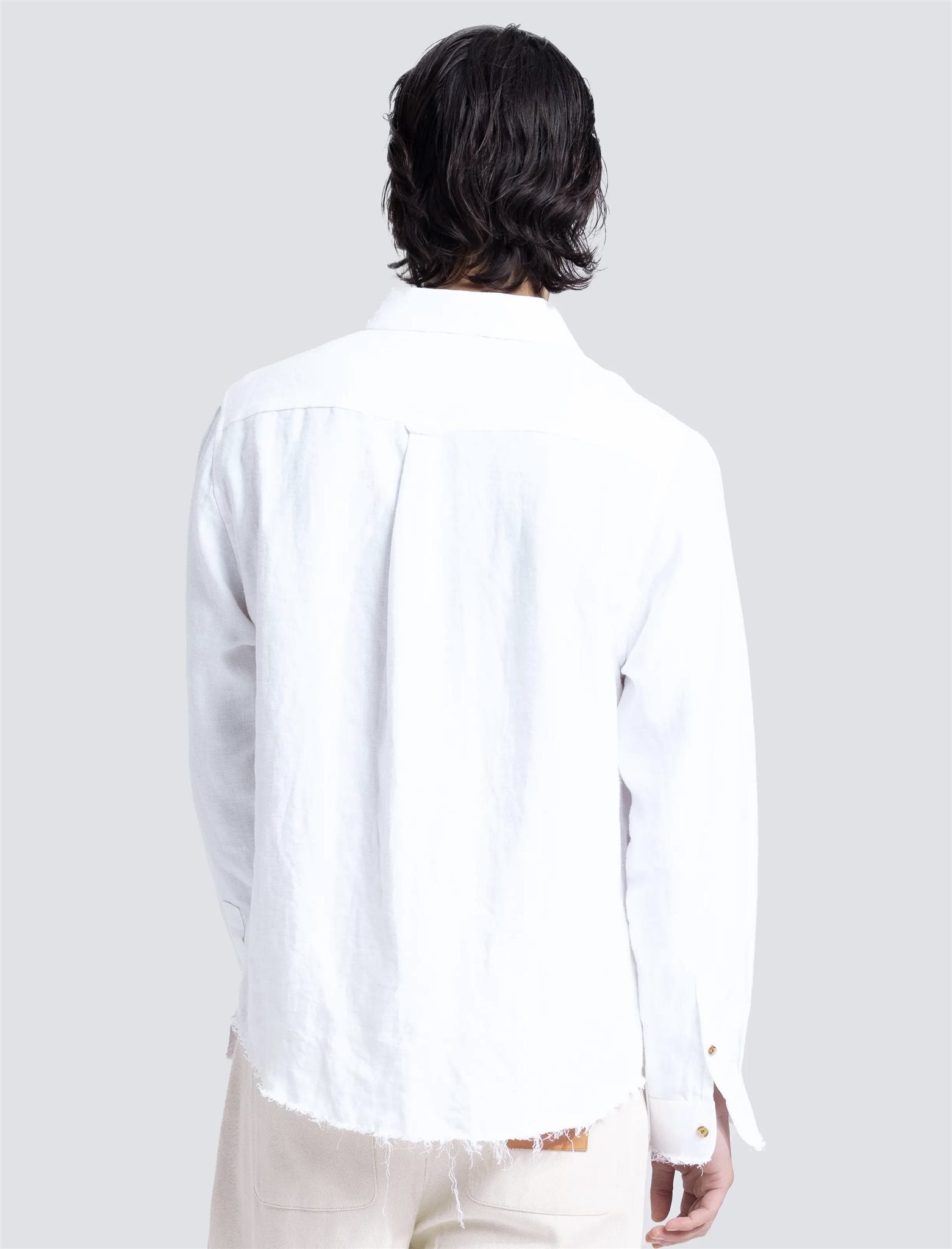 Distressed Linen Shirt LS