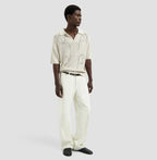 OLAF Logo Knit Polo Off-White heren gebreide polo met face logo en relaxed fit