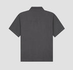 OLAF Linen Blend Short Sleeve Shirt Charcoal heren overhemd met korte mouwen van katoen-linnen