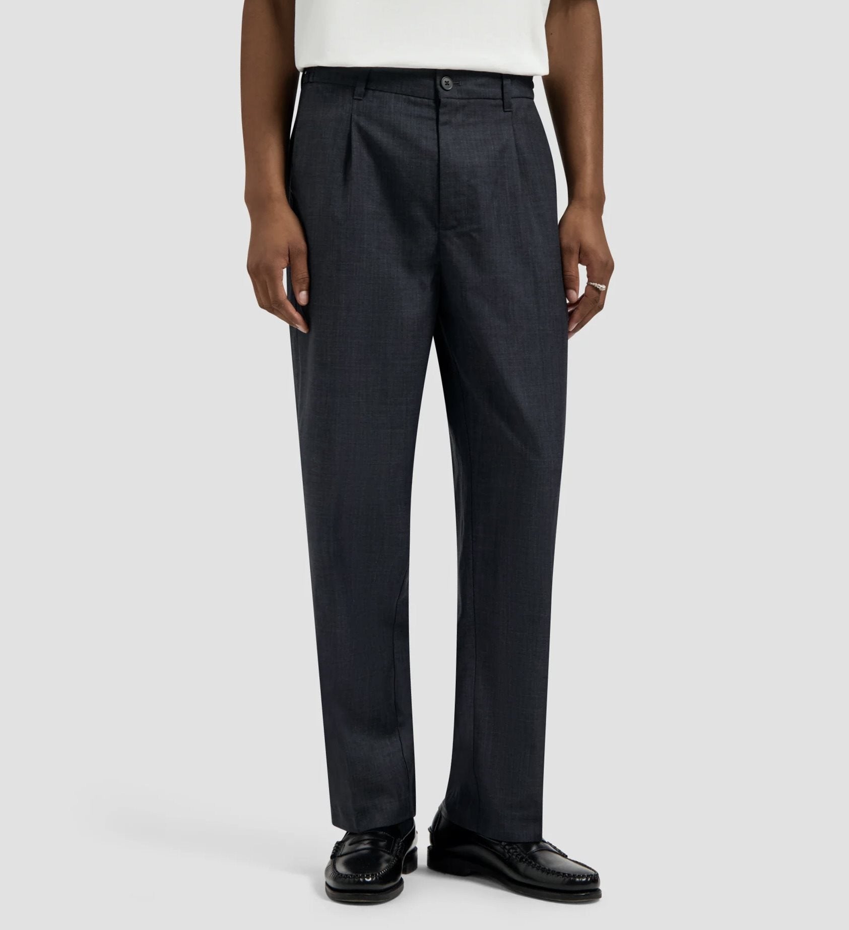 Regular Wool Blend Pleated Pan