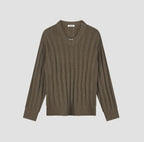 Ribbed Knitted V-Neck