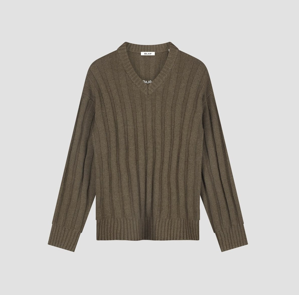 Ribbed Knitted V-Neck