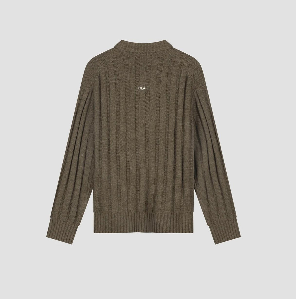 Ribbed Knitted V-Neck