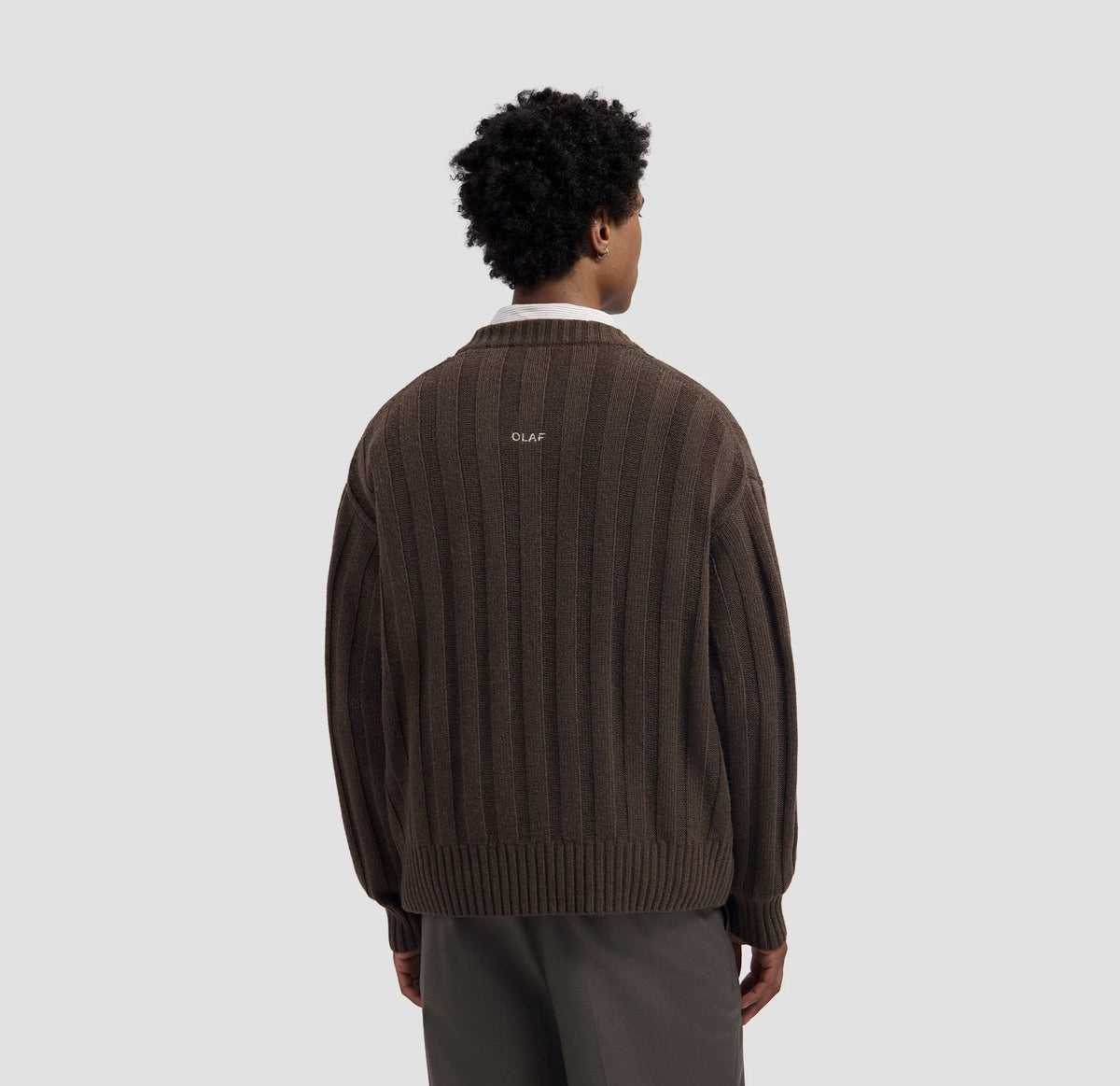 Ribbed Knitted V-Neck