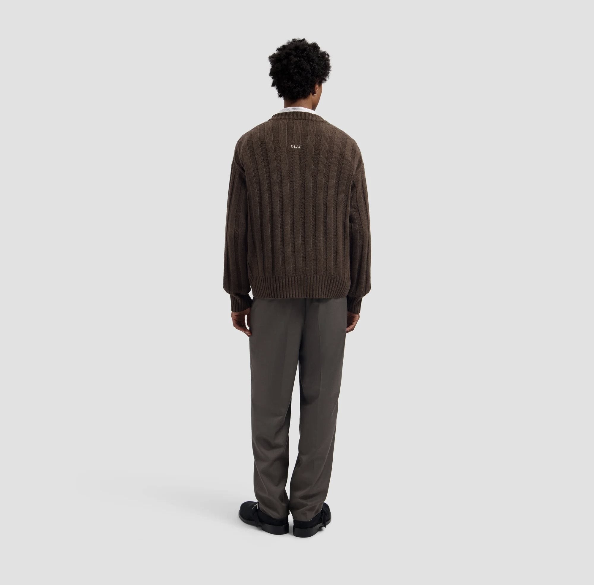 Ribbed Knitted V-Neck