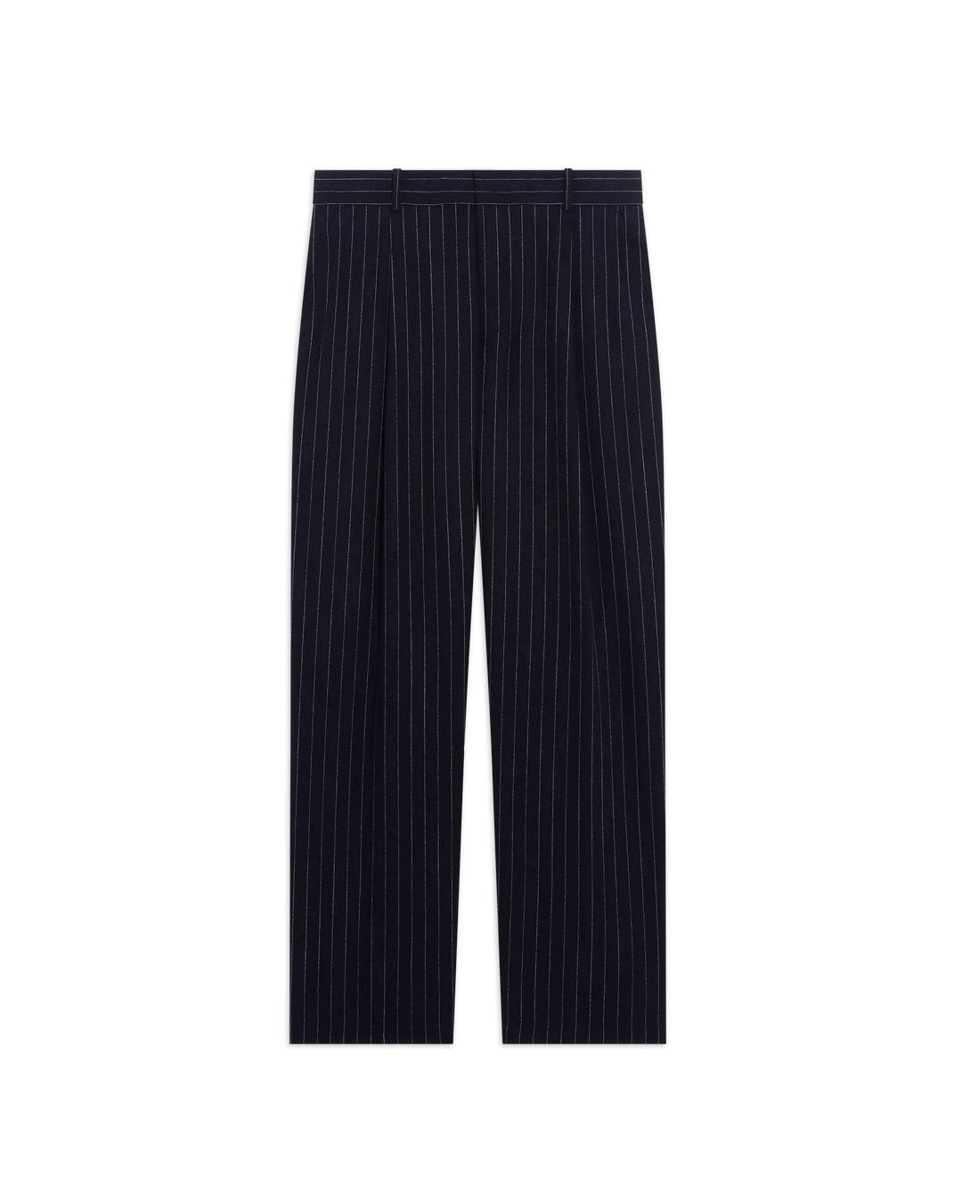 STRIPPED SINGLE PLEAT PANTS