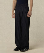 STRIPPED SINGLE PLEAT PANTS
