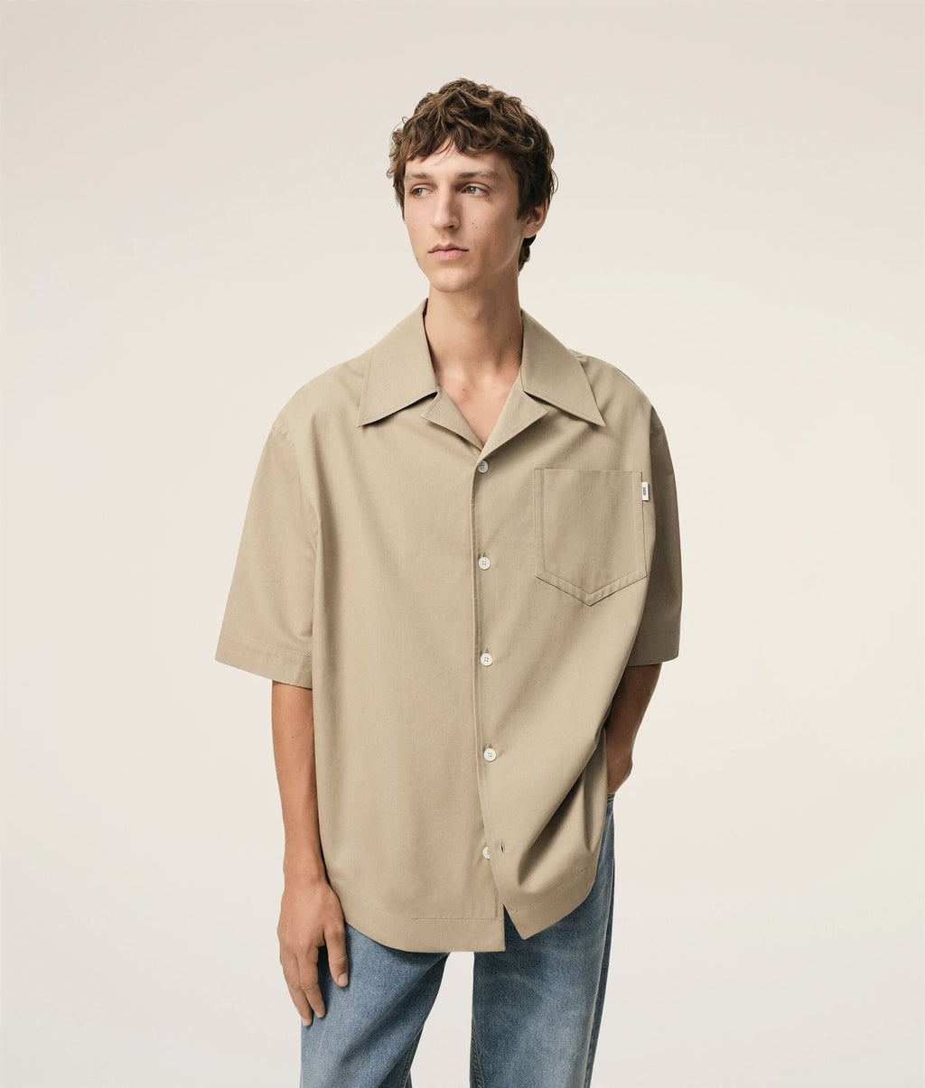 Short Sleeve Camp Collar Wide