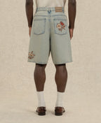 Short jean dusty brodé fleurs