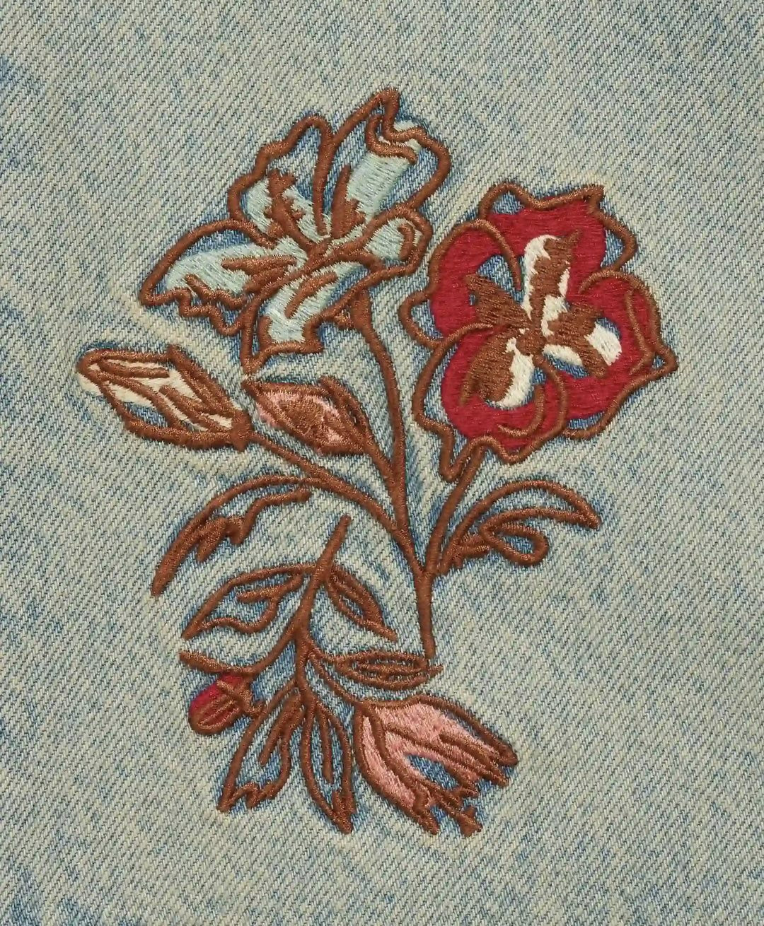 Short jean dusty brodé fleurs