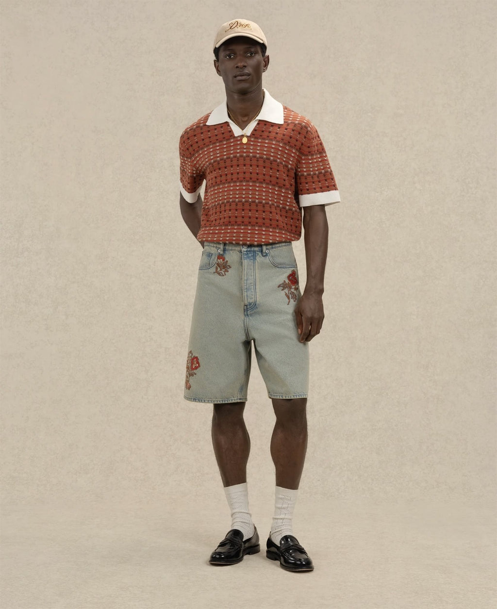 Short jean dusty brodé fleurs