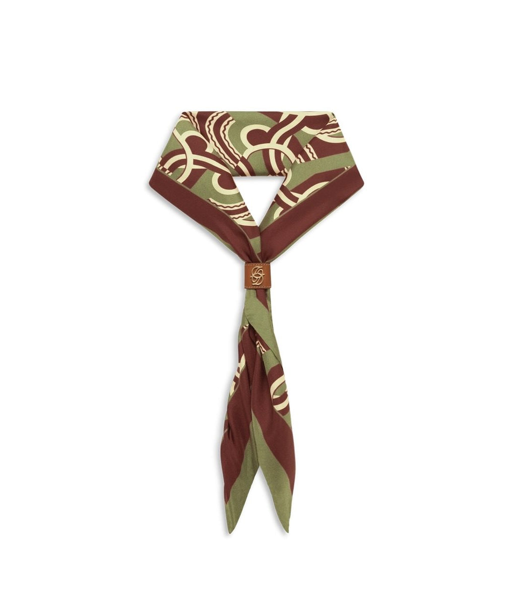 Silk Chain Link Monogram Scarf