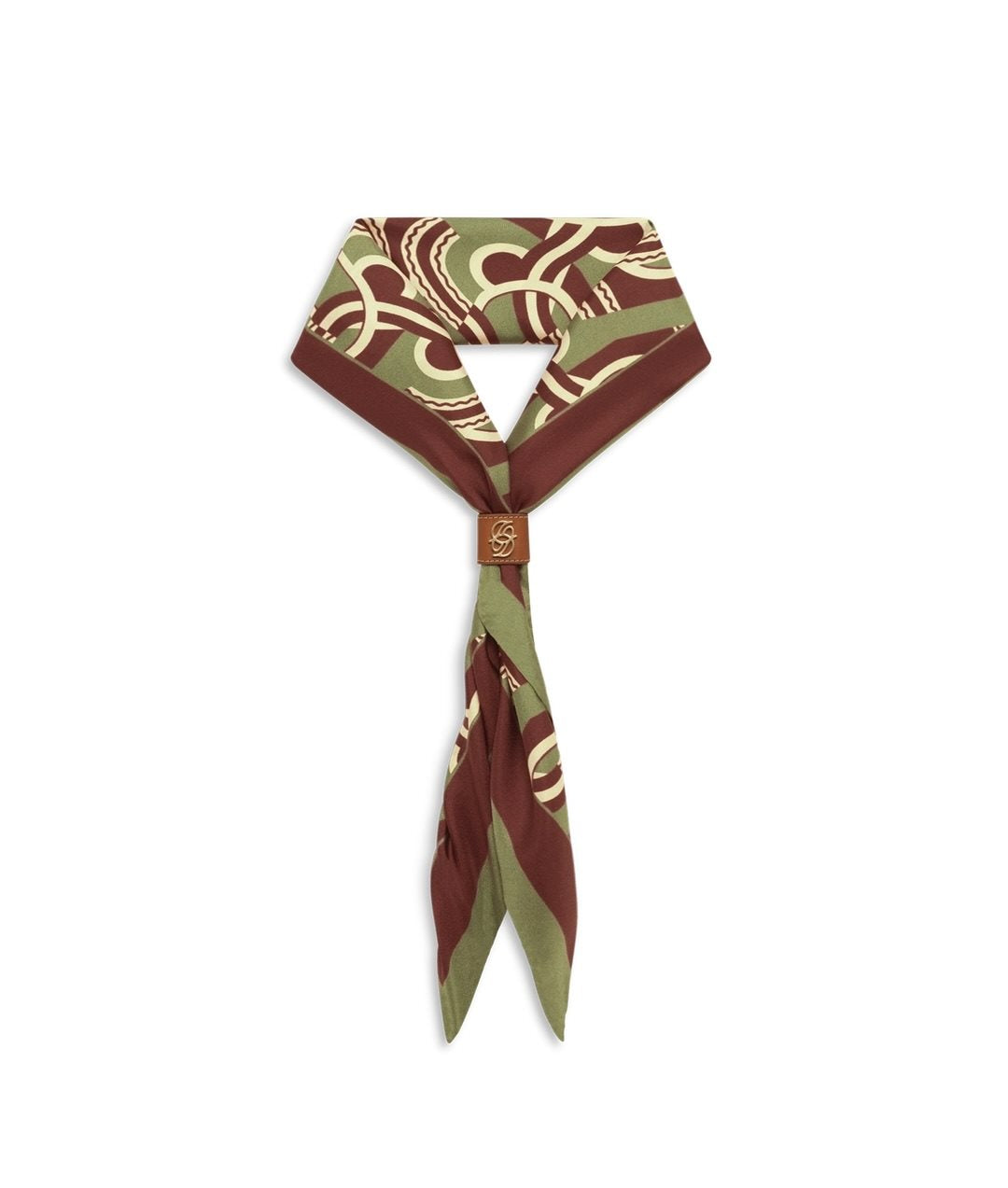 Silk Chain Link Monogram Scarf