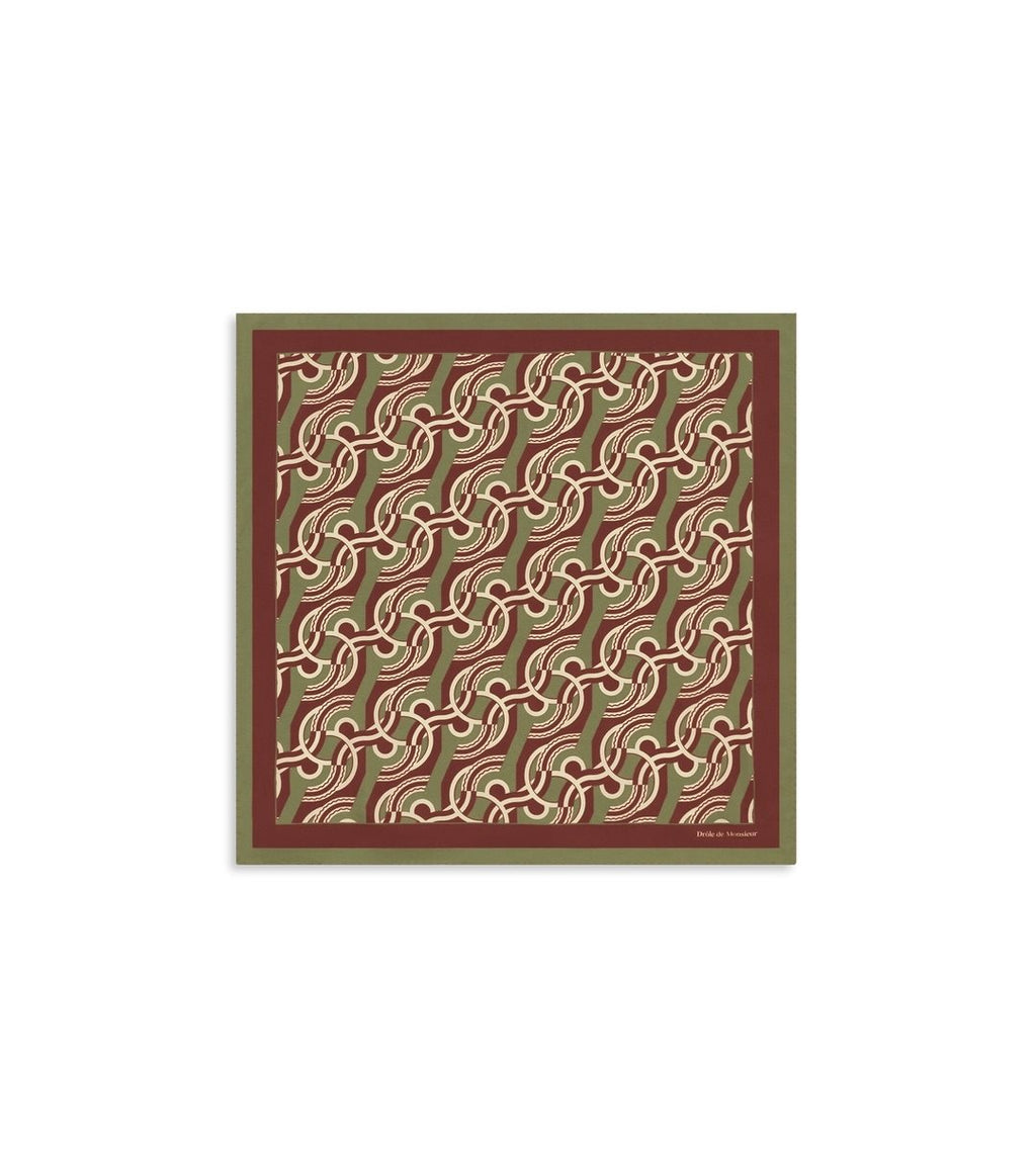 Silk Chain Link Monogram Scarf