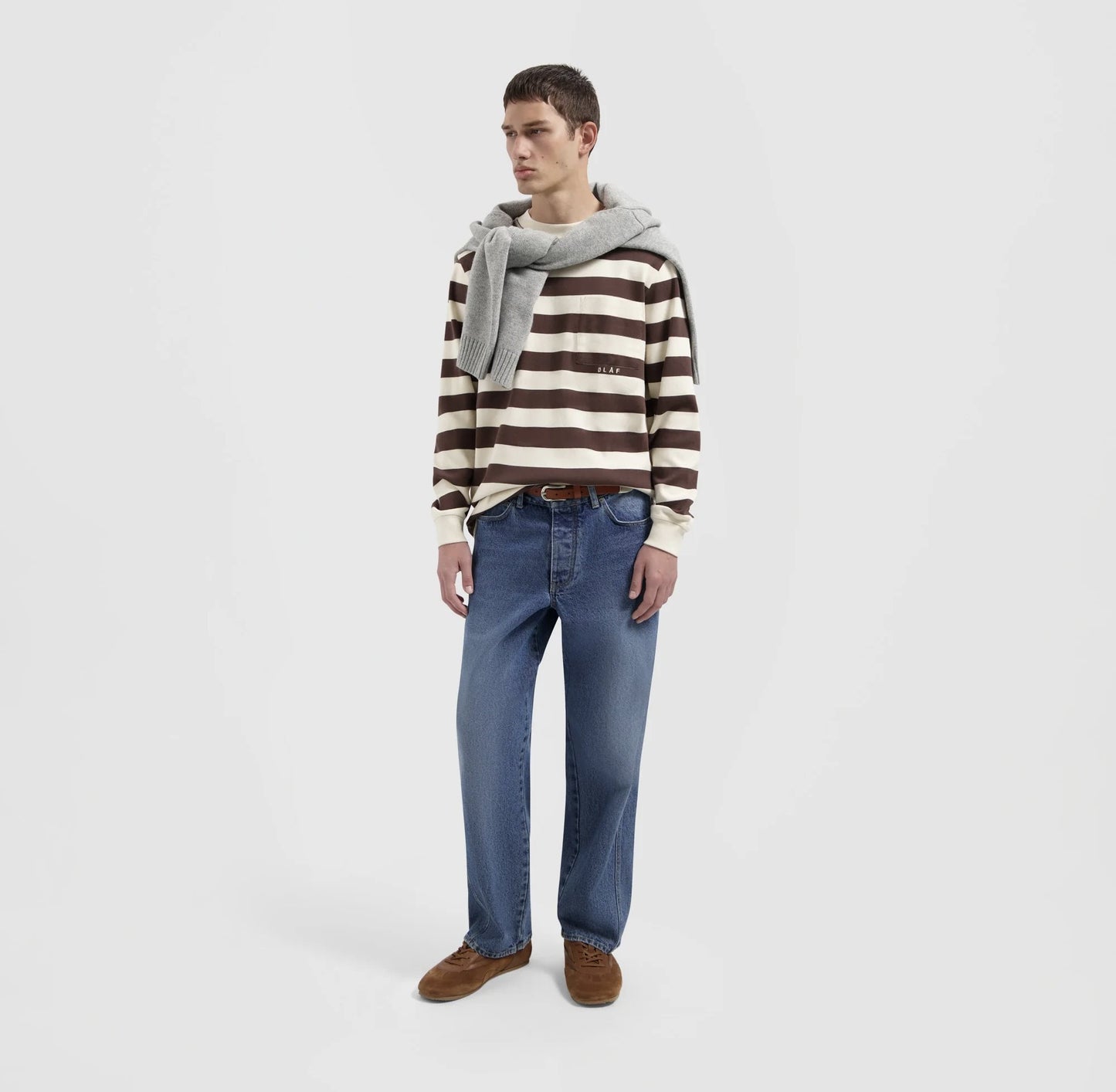 Striped Rib Crewneck