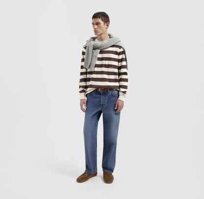 Striped Rib Crewneck
