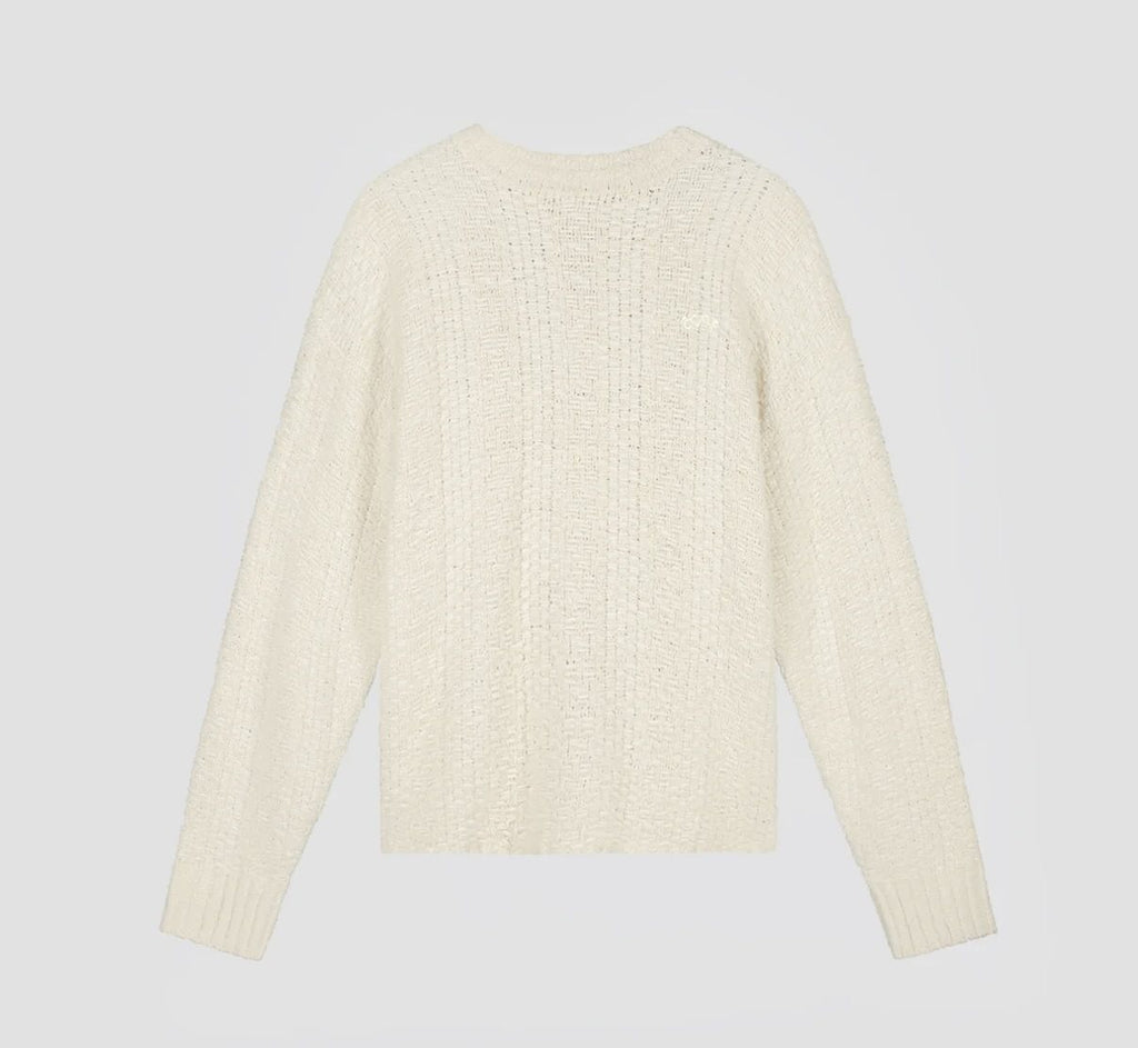 Textured Boxy Knitted Crewneck