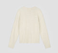 OLAF Textured Boxy Knitted Crewneck Off-White heren knit trui met boxy fit en subtiel logo