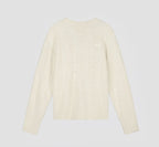 OLAF Textured Boxy Knitted Crewneck Off-White heren knit trui met boxy fit en subtiel logo