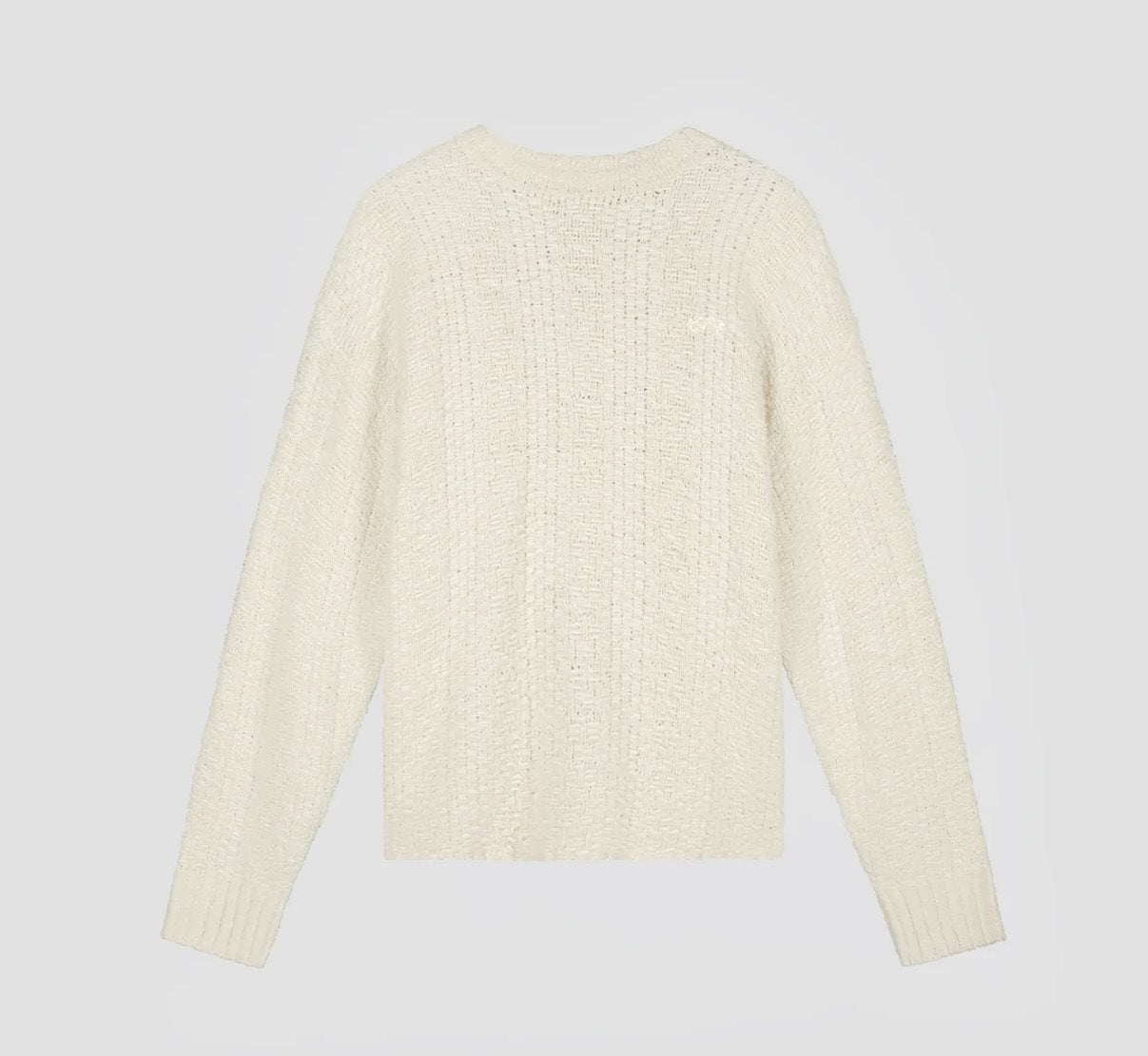 Textured Boxy Knitted Crewneck