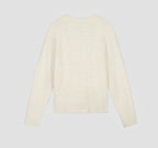 OLAF Textured Boxy Knitted Crewneck Off-White heren knit trui met boxy fit en subtiel logo