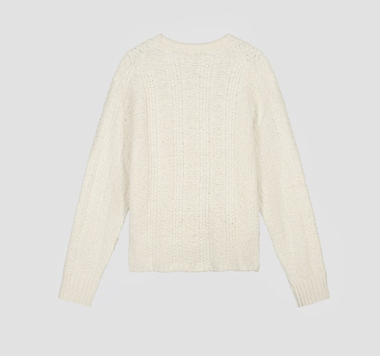 Textured Boxy Knitted Crewneck