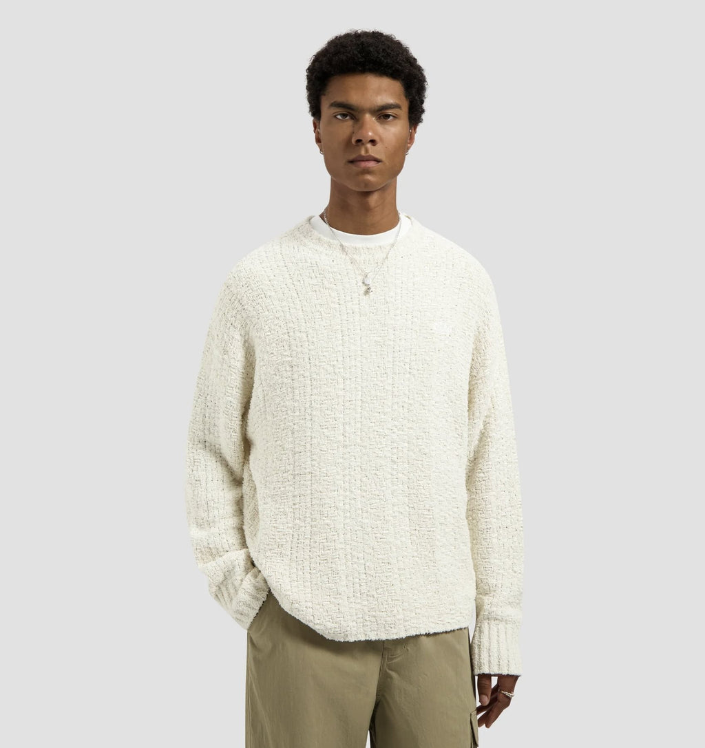 Textured Boxy Knitted Crewneck