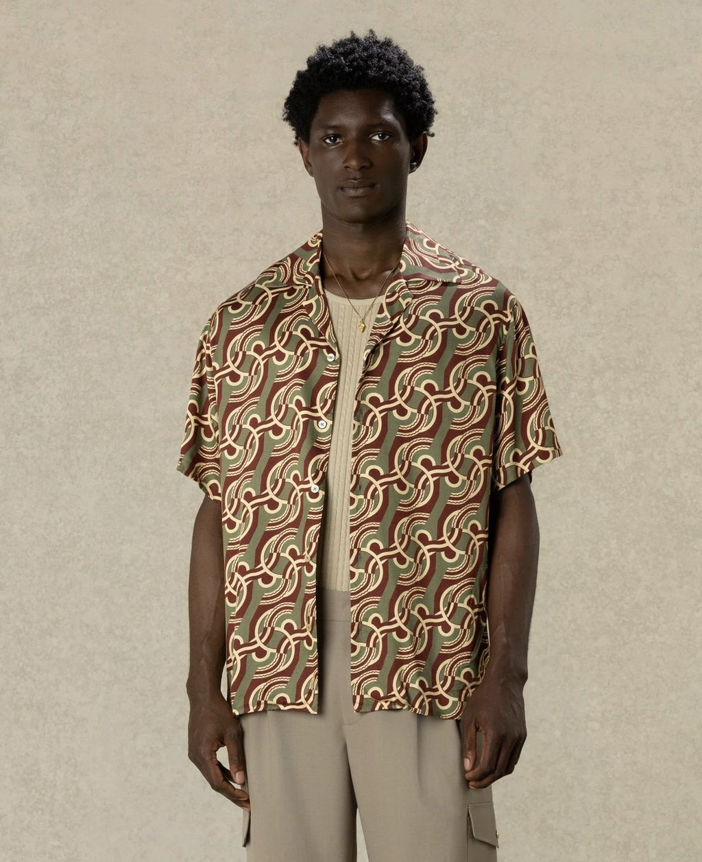 Viscose Chain Monogram Shirt