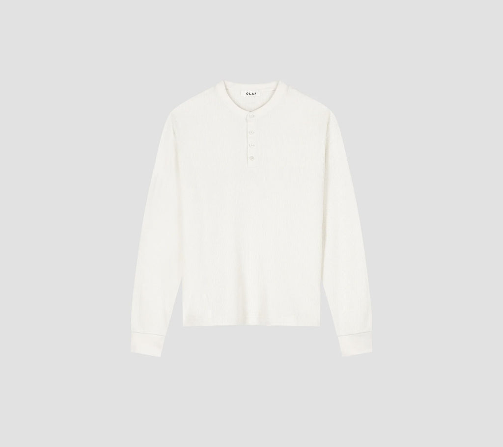Waffle Henley LS Tee