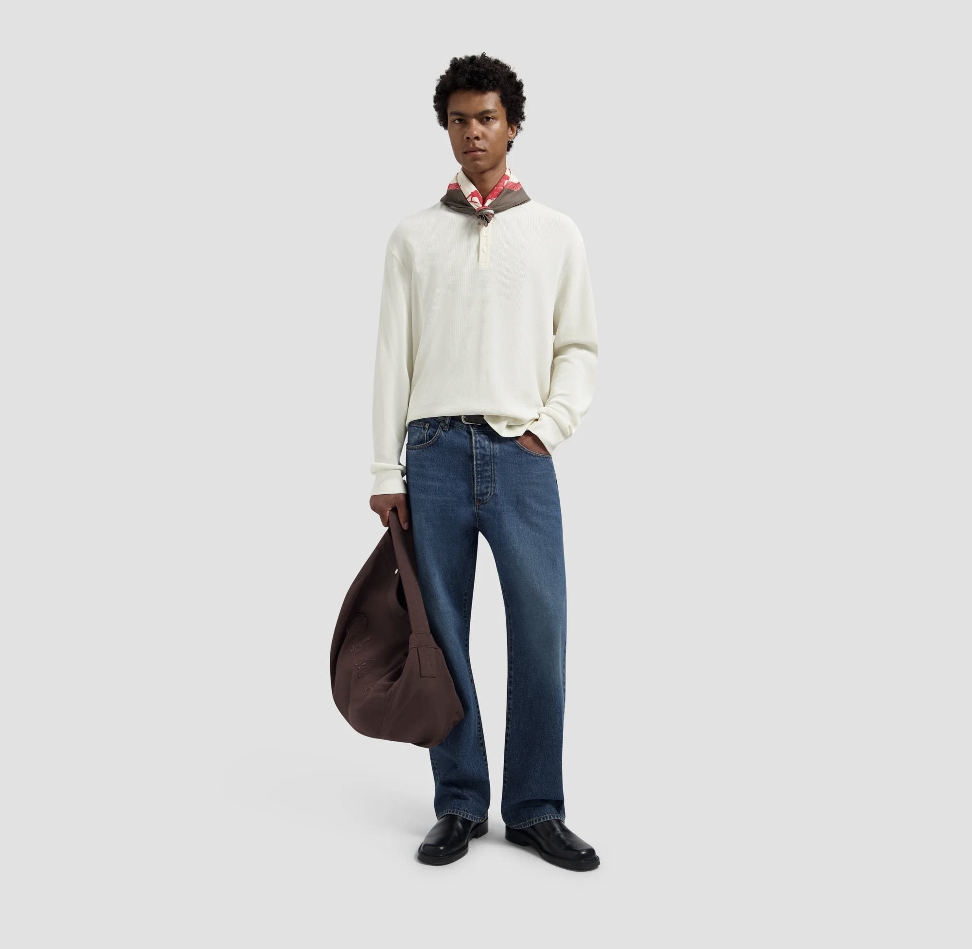 Waffle Henley LS Tee