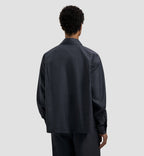 OLAF Wool Blend Boxy Shirt Charcoal heren overshirt van lichte wolblend met boxy fit