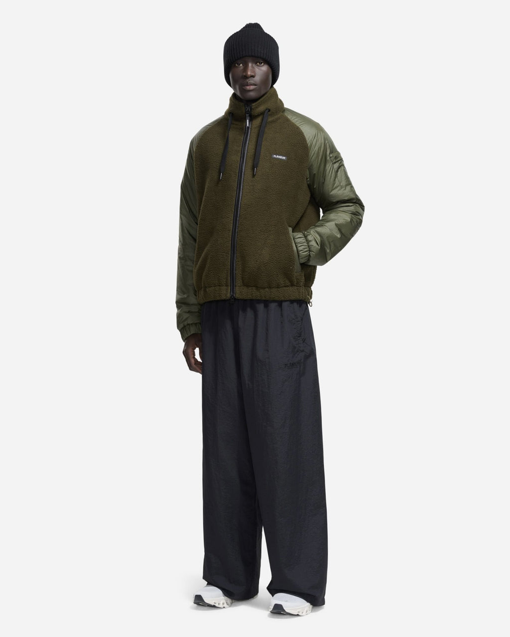 frosted badge fleece jacket