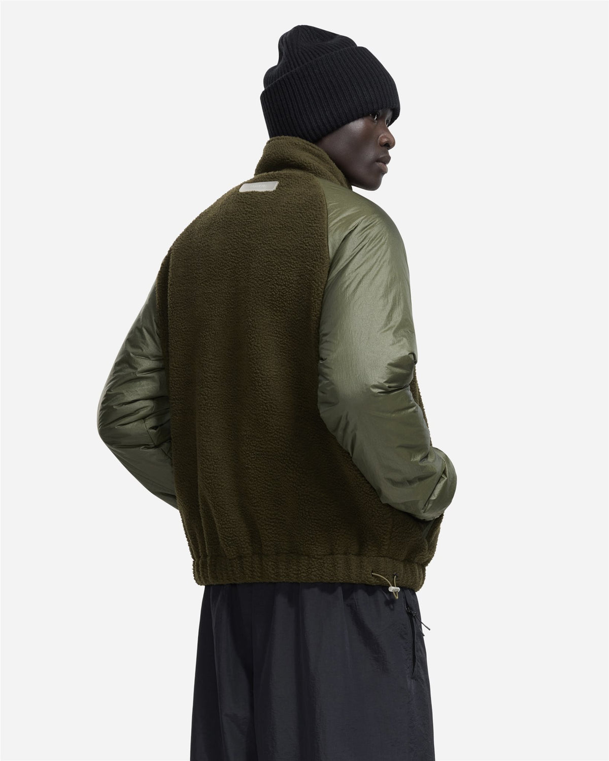 frosted badge fleece jacket