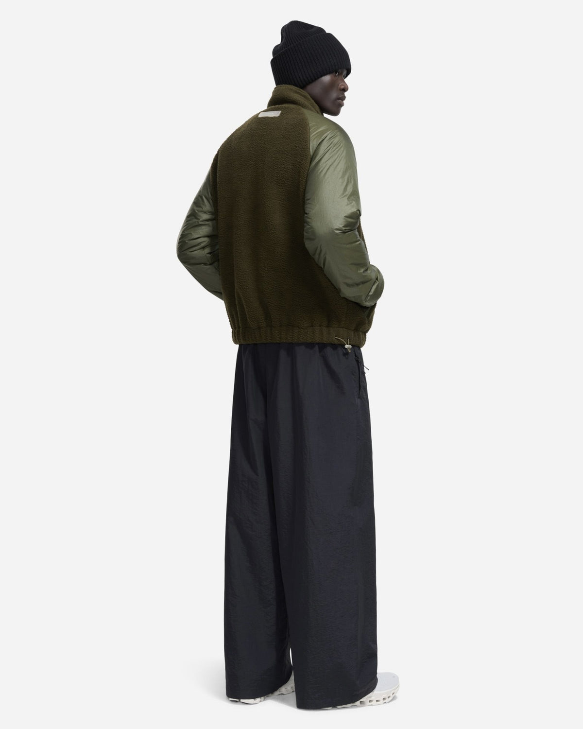 frosted badge fleece jacket